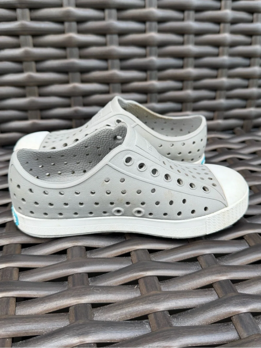 Native Size 10C Light Gray Perforated Slip-On Sneakers Water Shoes